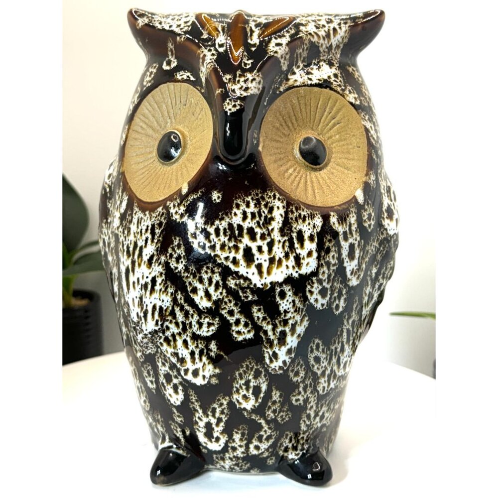 Elegant Expressions by Hosley Ceramic Brown Owl Vase